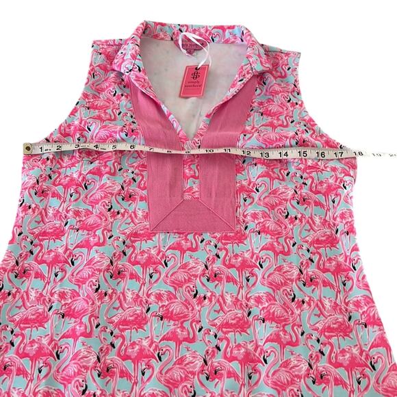 SIMPLY SOUTHERN COLLECTION Flamingo Split Neck Tunic Knit Dress Size Small NWT - Picture 6 of 10